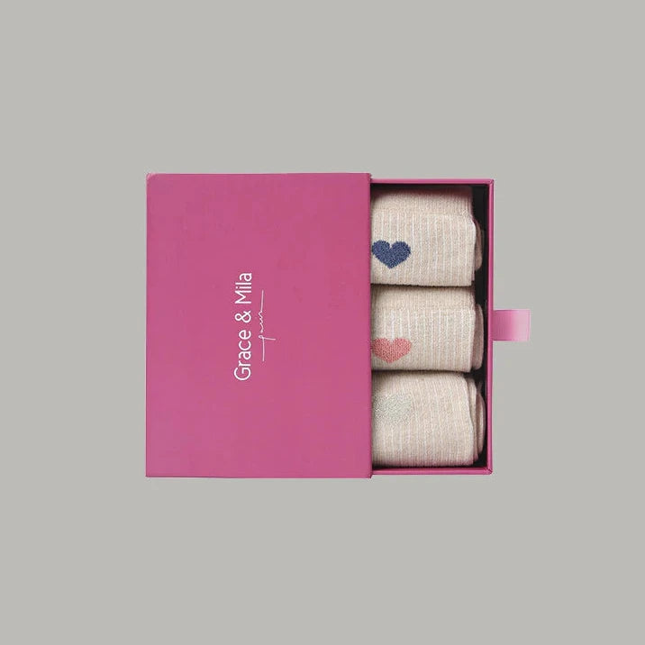 3er-Set Socken mit Herz