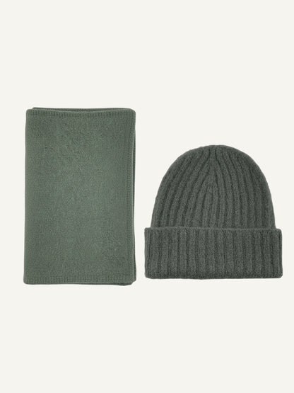 Schal- und Mützenset Lotta grün