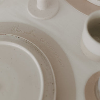 Wendbare Platzsets aus Kunstleder - Creme - ,,Wie schön, dass es dich gibt“