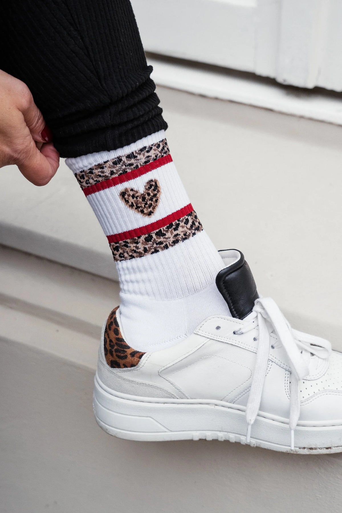 LEO HEART Socken, white