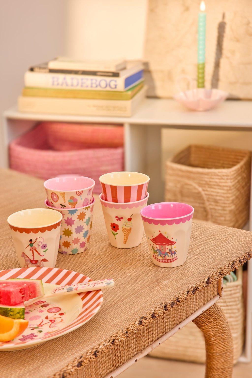 Melamin Kinder Becher Klein 6er Set Jahrmarkt