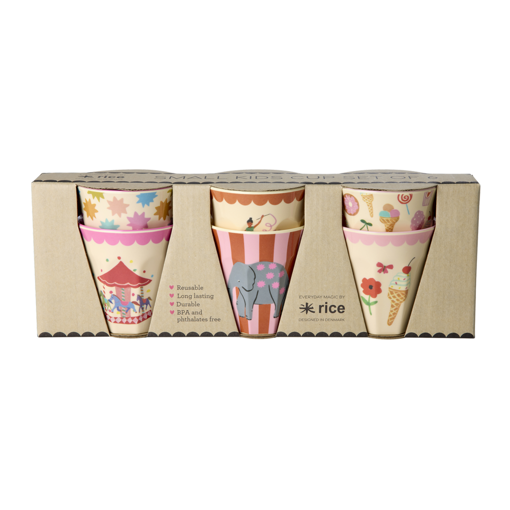 Melamin Kinder Becher Klein 6er Set Jahrmarkt
