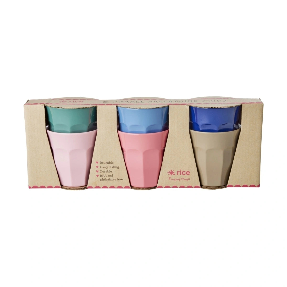 Melamin Becher Klein 6er Set Mehrfarbig