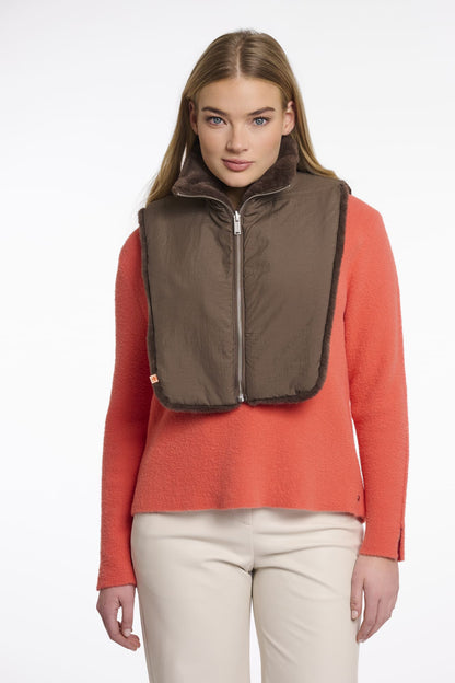 Nura Fellkragen dark toffee