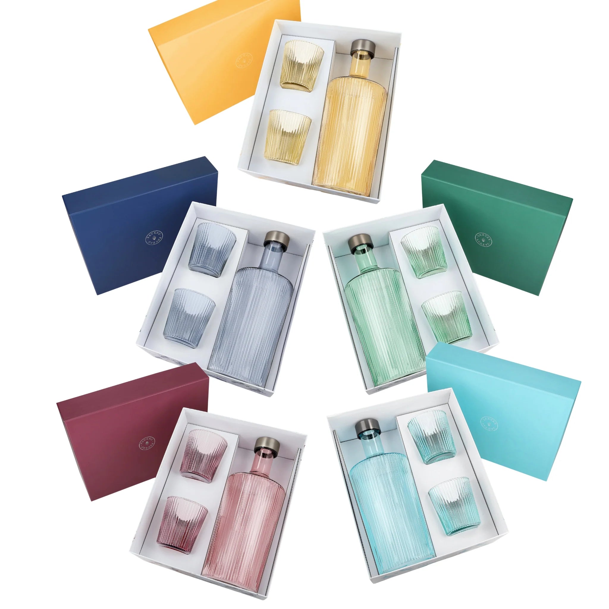 Glasflasche und Gläser Set