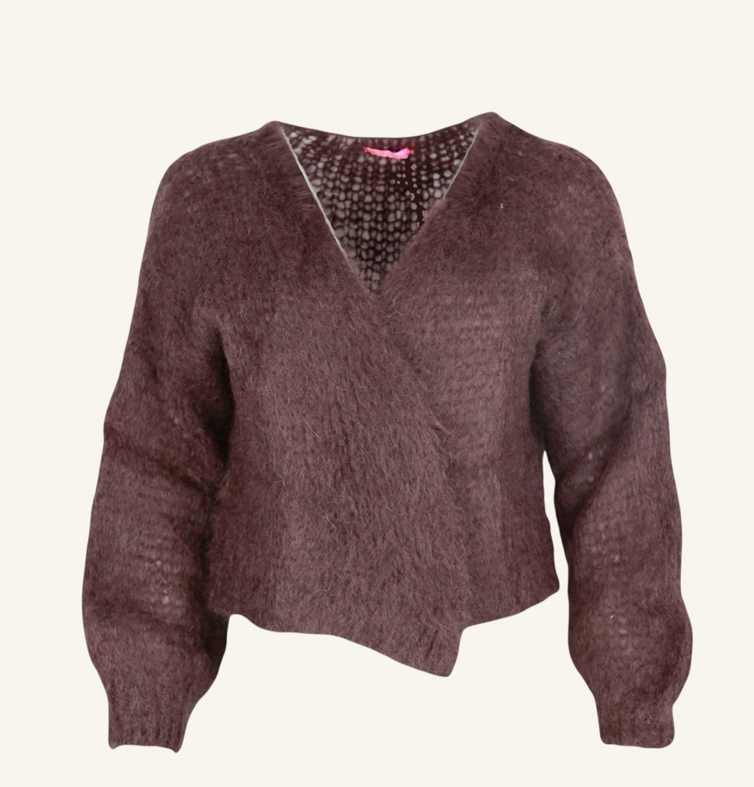 Strickjacke Braun aus Kid Mohair - ,,Vea''