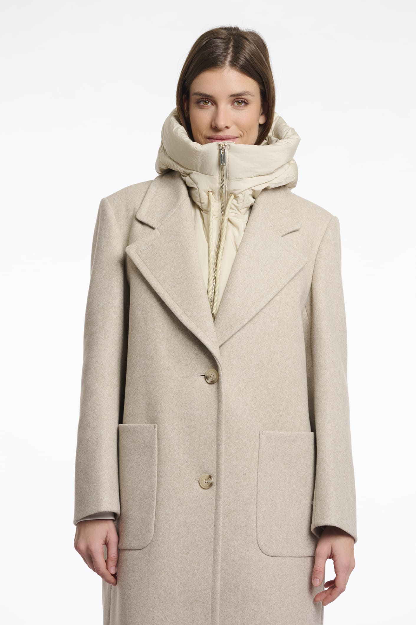 Kapuzenkragen Tabita beige