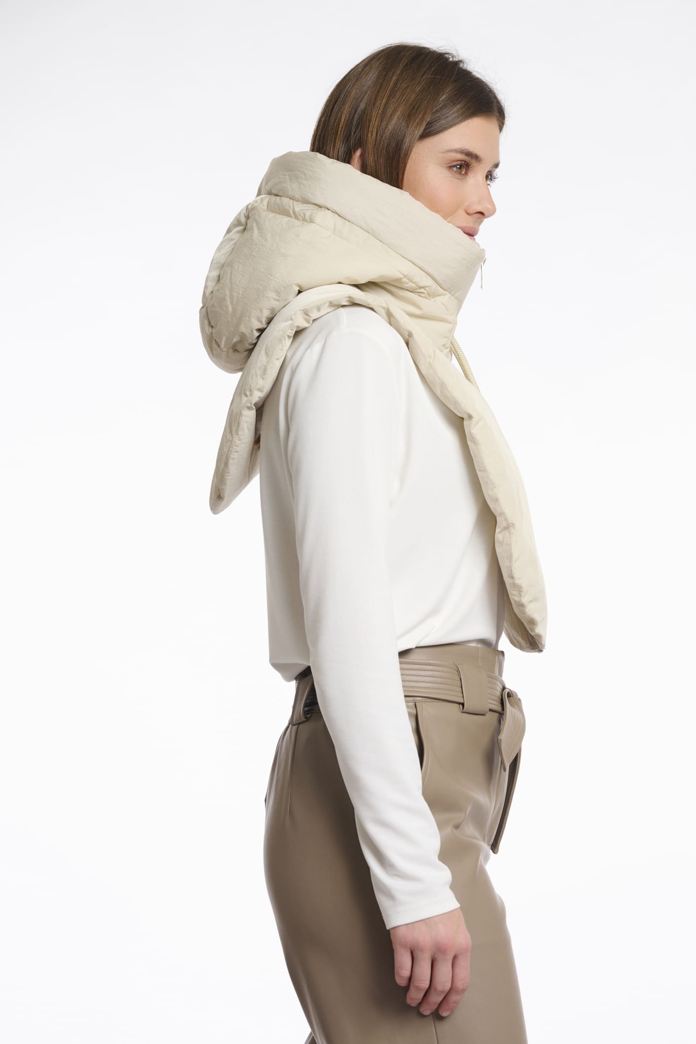 Kapuzenkragen Tabita beige
