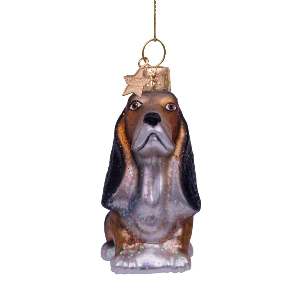 Glas Ornament, Basset Hound