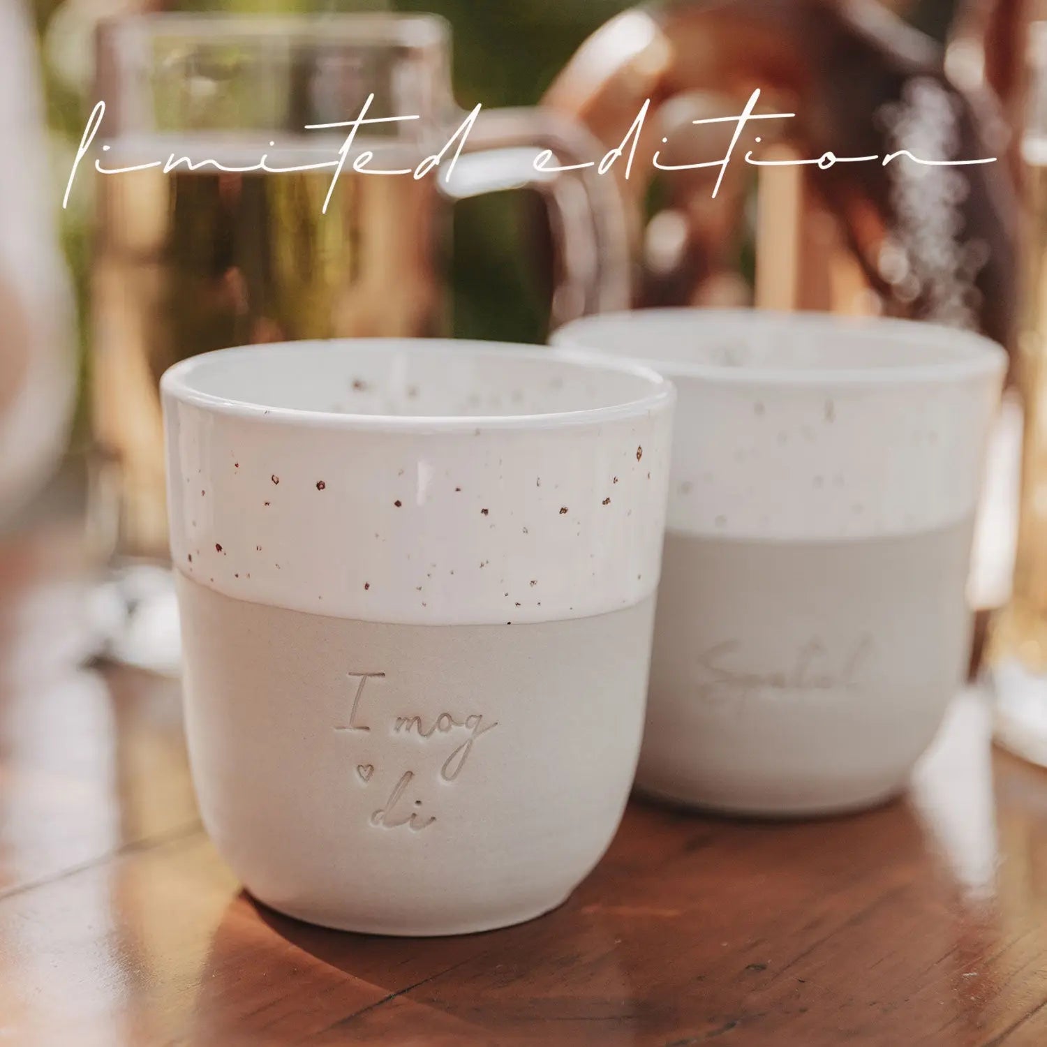 Steingut Becher LTD "I mag di"