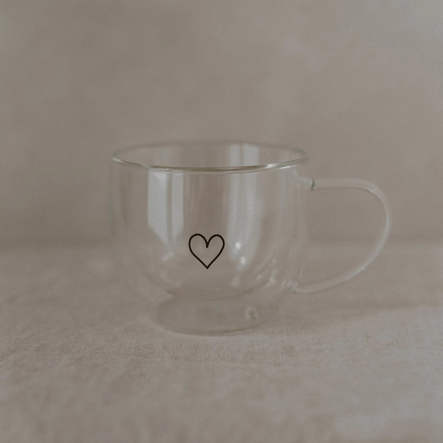 Doppelwandige Glastasse Herz