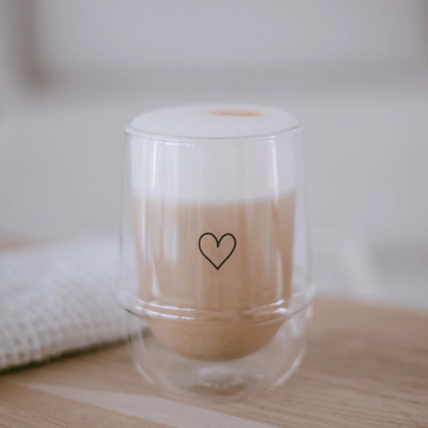 Doppelwandiges Latte Macchiato Glas Herz