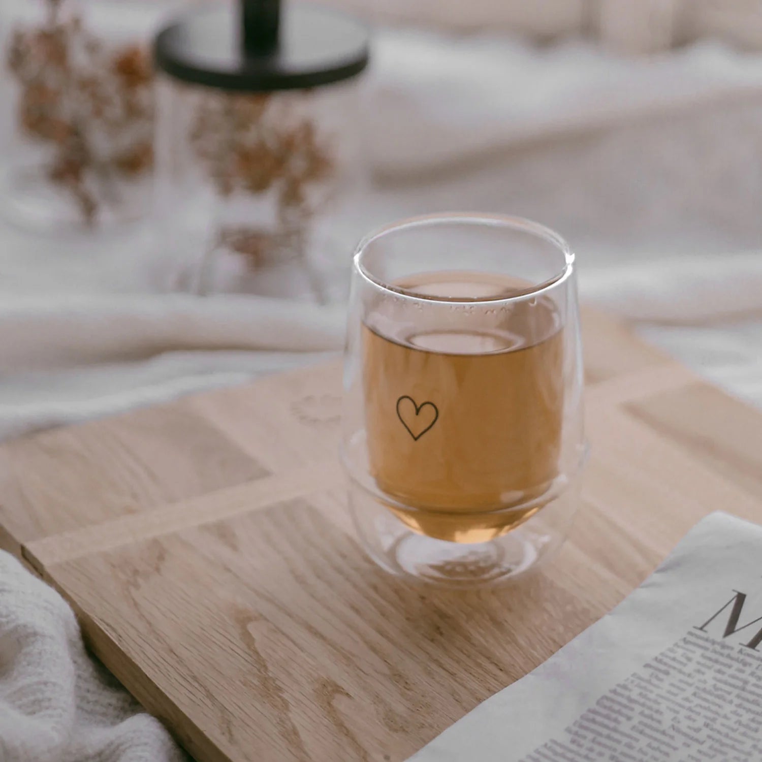 Doppelwandiges Latte Macchiato Glas Herz