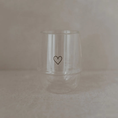 Doppelwandiges Latte Macchiato Glas Herz