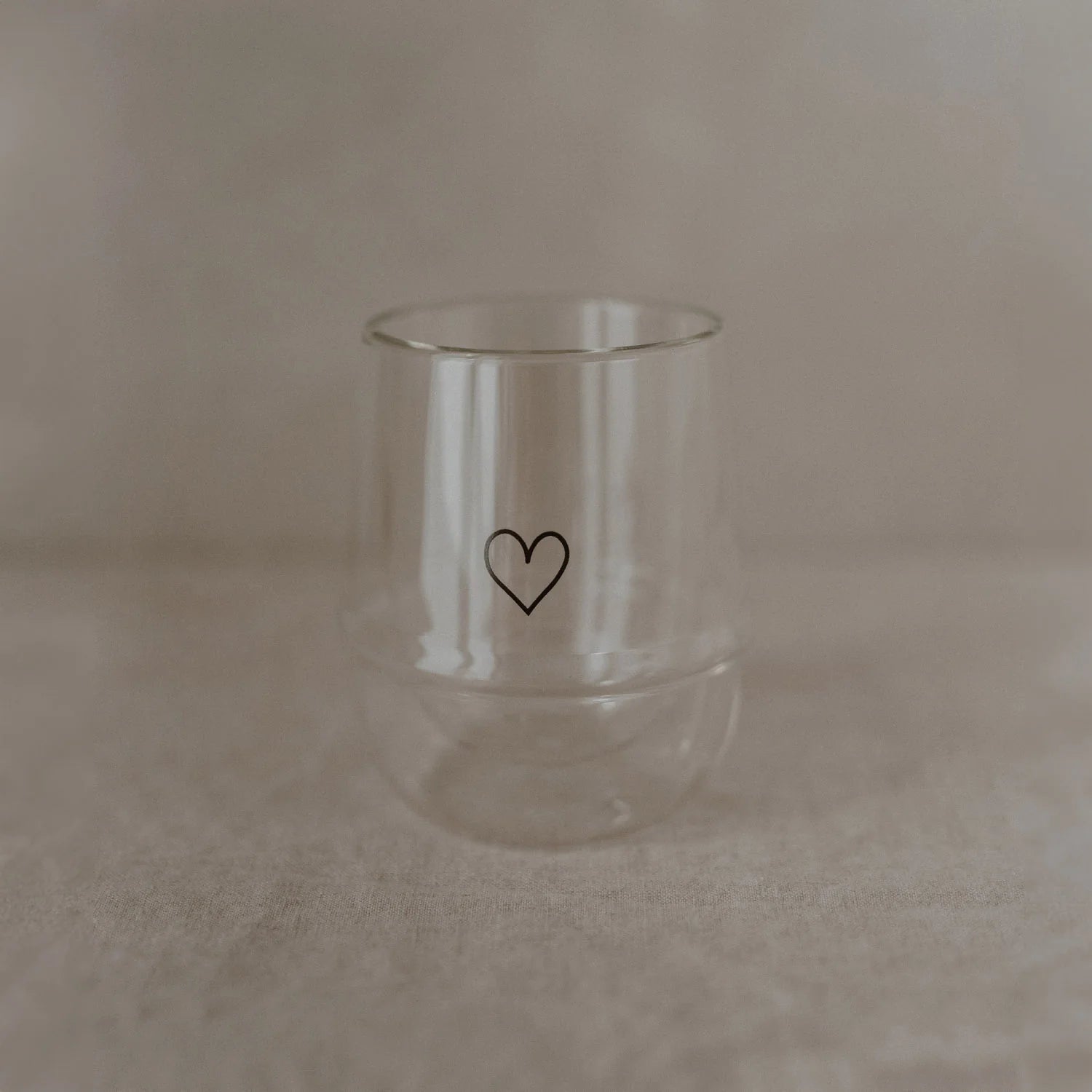 Doppelwandiges Cappuccino Glas Herz