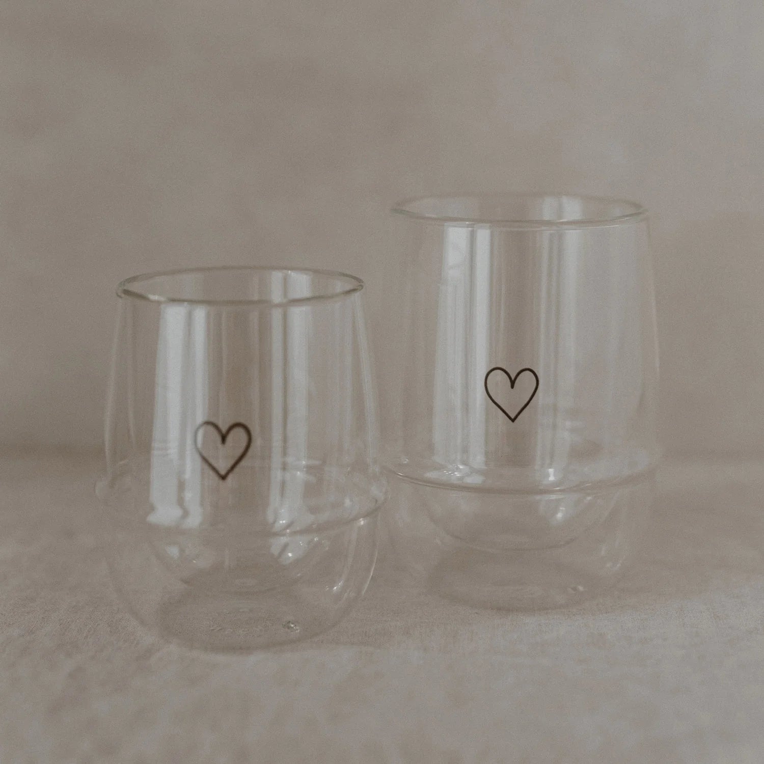 Doppelwandiges Cappuccino Glas Herz