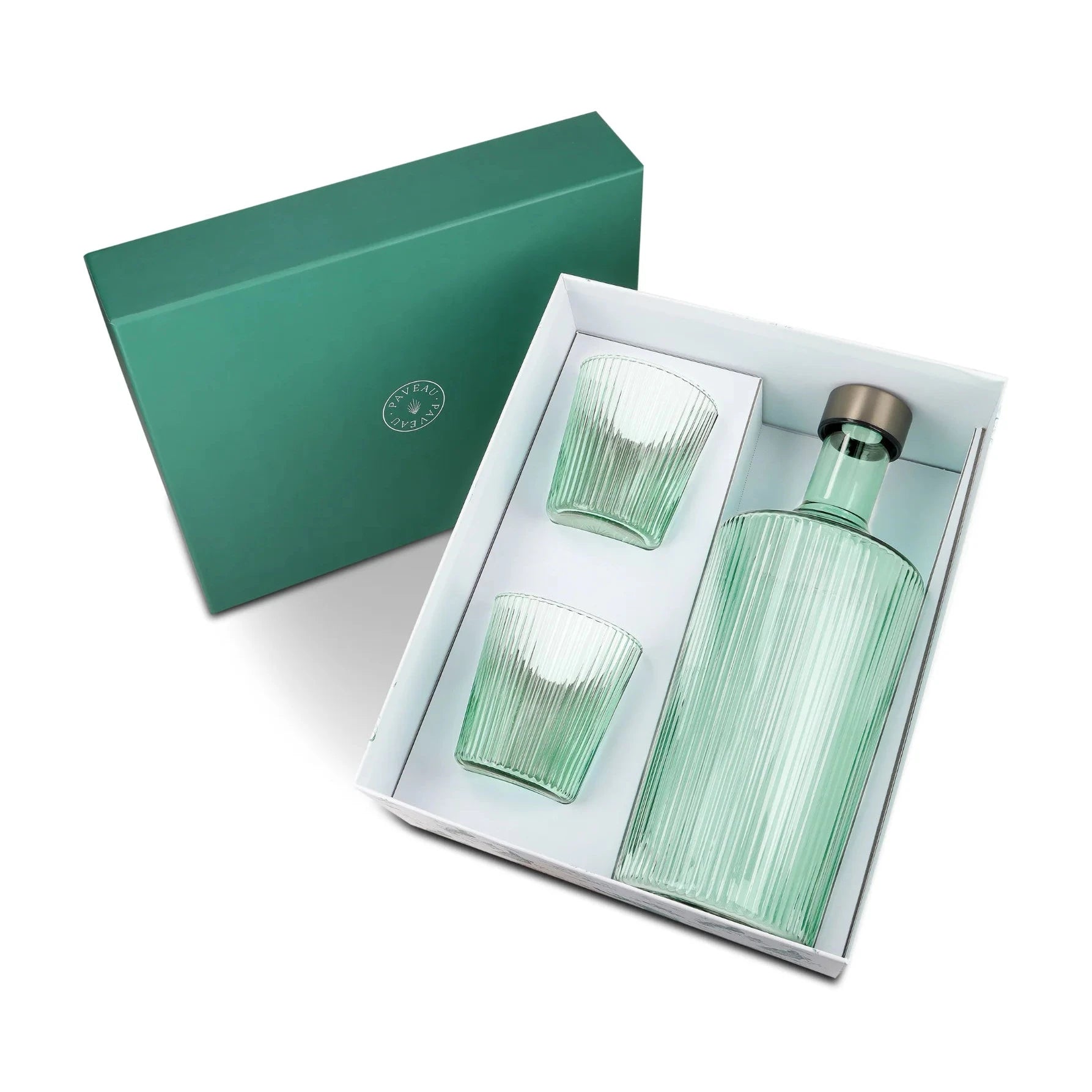 Glasflasche und Gläser Set