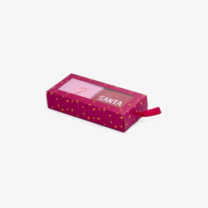 2er-Set Weihnachtssocken, Pink