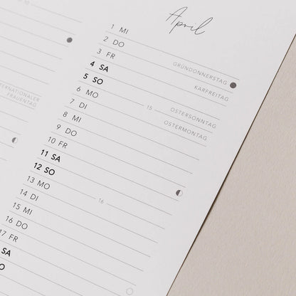 Wandkalender 2026