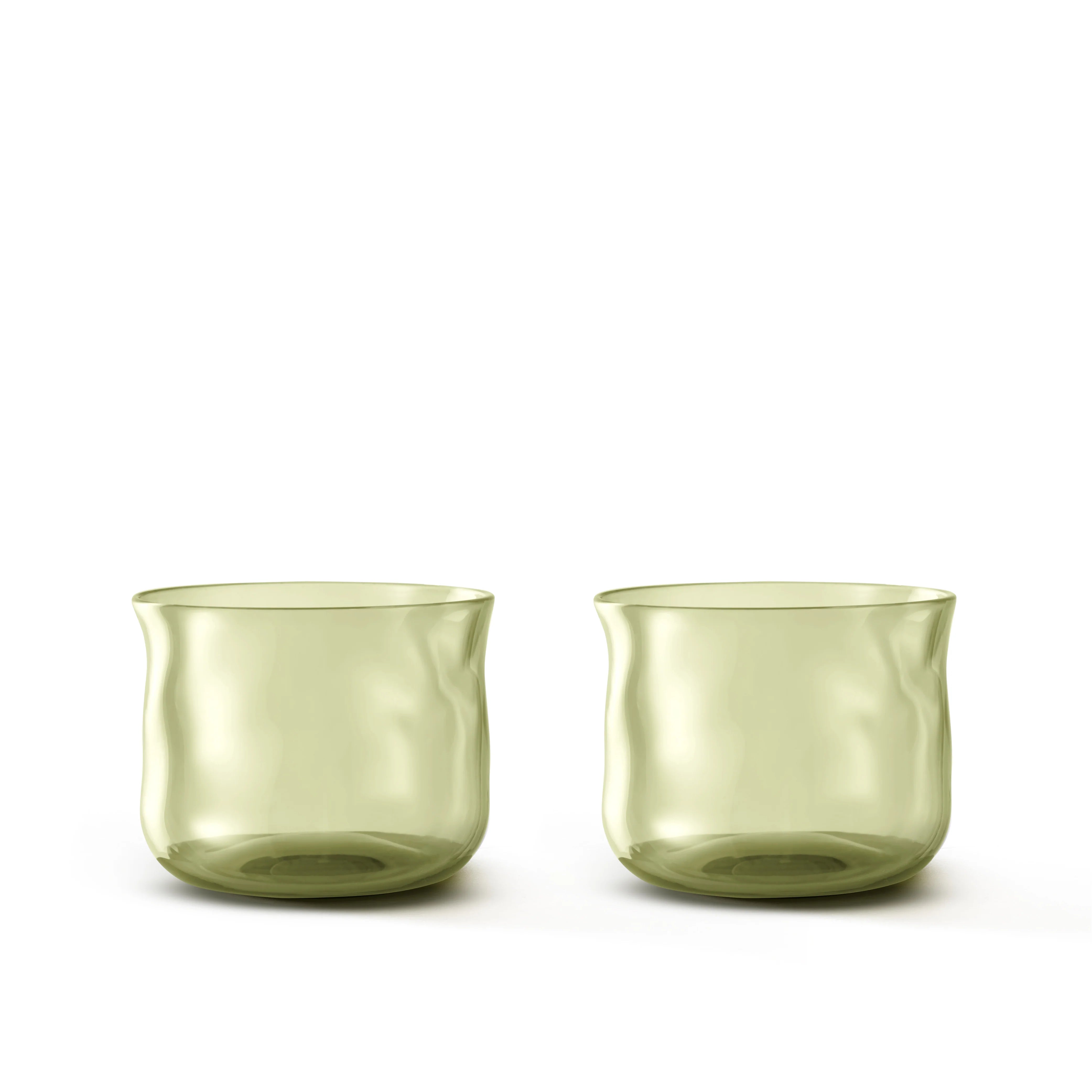Swirl Small Tumbler Glasses - 2er Set in Moosgrün