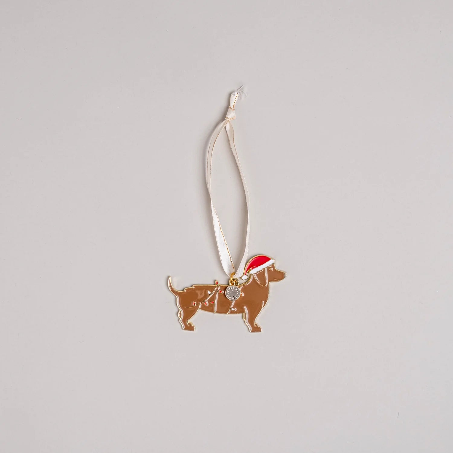 Baumschmuck aus Metall, Weihnachtsdackel