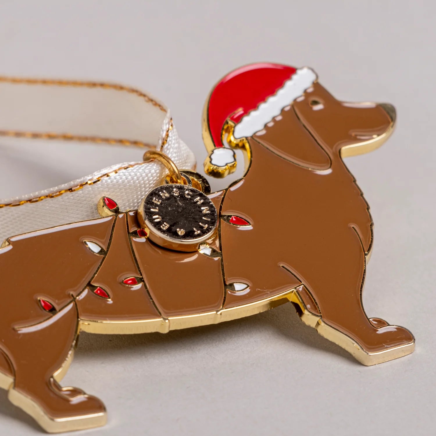Baumschmuck aus Metall, Weihnachtsdackel