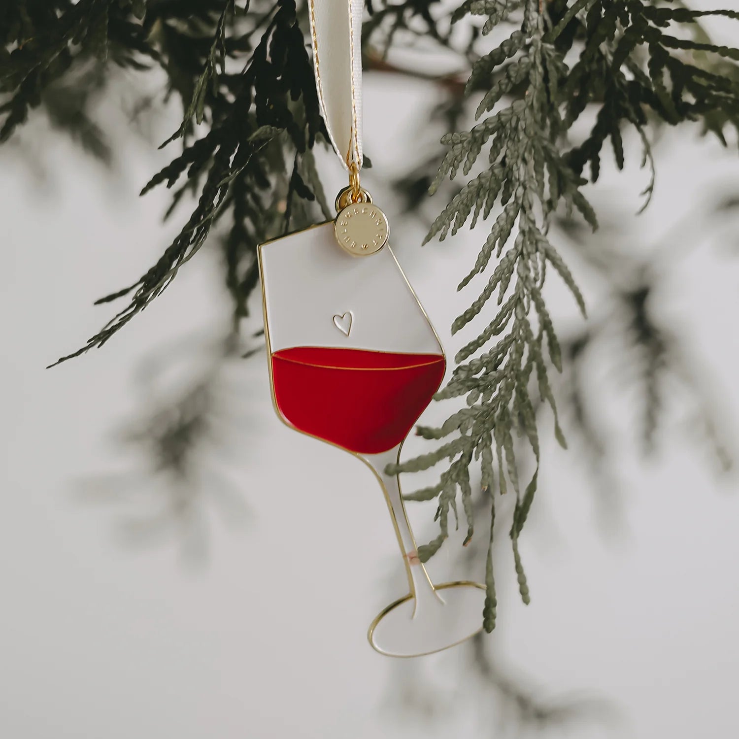 Baumschmuck aus Metall, Weinglas
