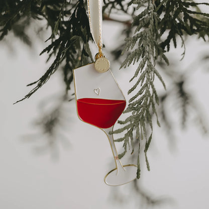 Baumschmuck aus Metall, Weinglas