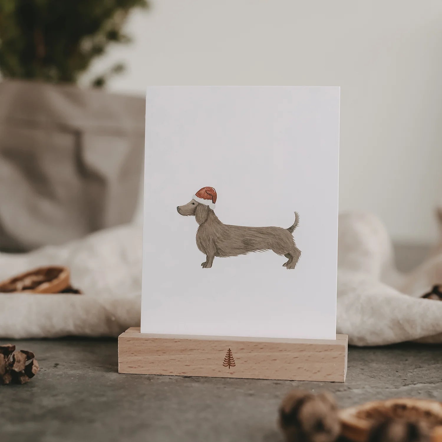 Weihnachtspostkarte Dachshund