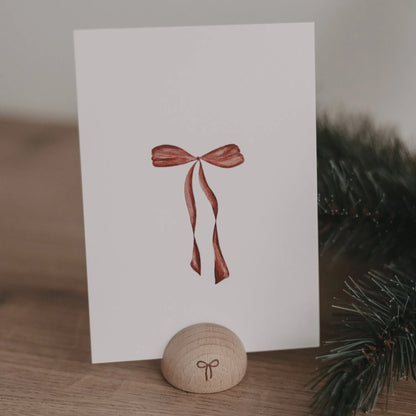 Weihnachtspostkarte Schleife