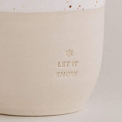 Steingut Becher "Let it snow"