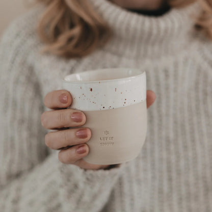 Steingut Becher "Let it snow"