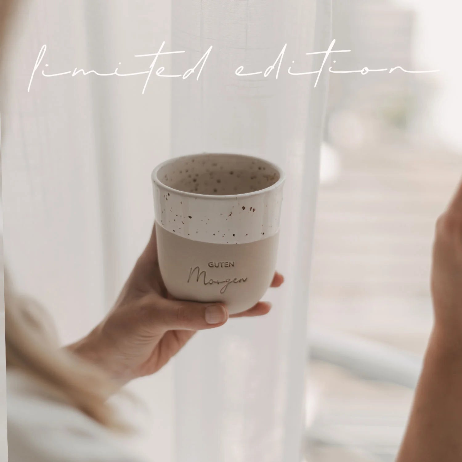 Steingut Becher LTD "Guten Morgen"