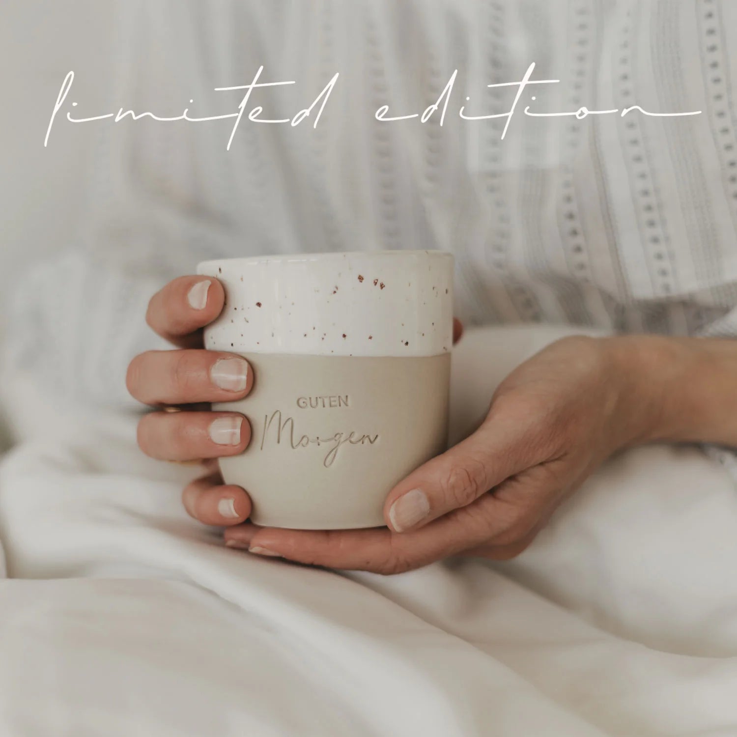 Steingut Becher LTD "Guten Morgen"