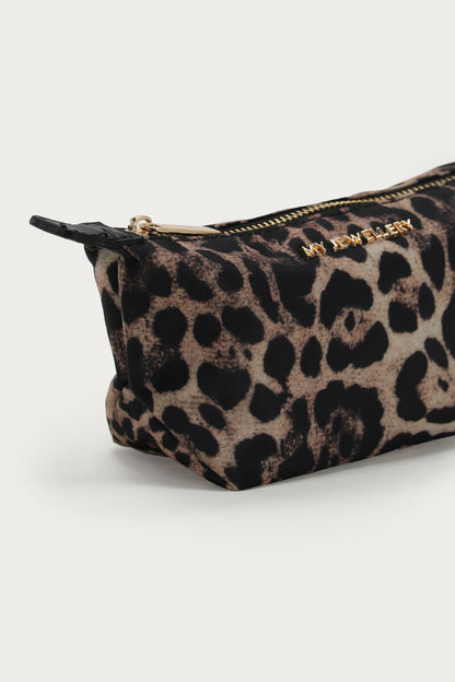 Kleine Kulturtasche mit Leo Muster