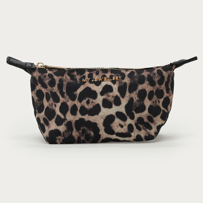 Kleine Kulturtasche mit Leo Muster